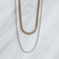 Herringbone tvöföld - hálsmen