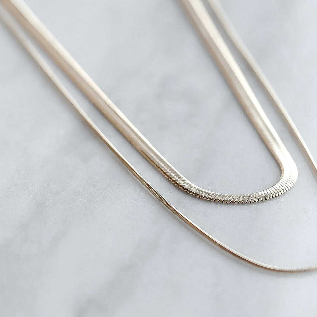 Herringbone tvöföld - hálsmen