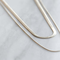 Herringbone tvöföld - hálsmen